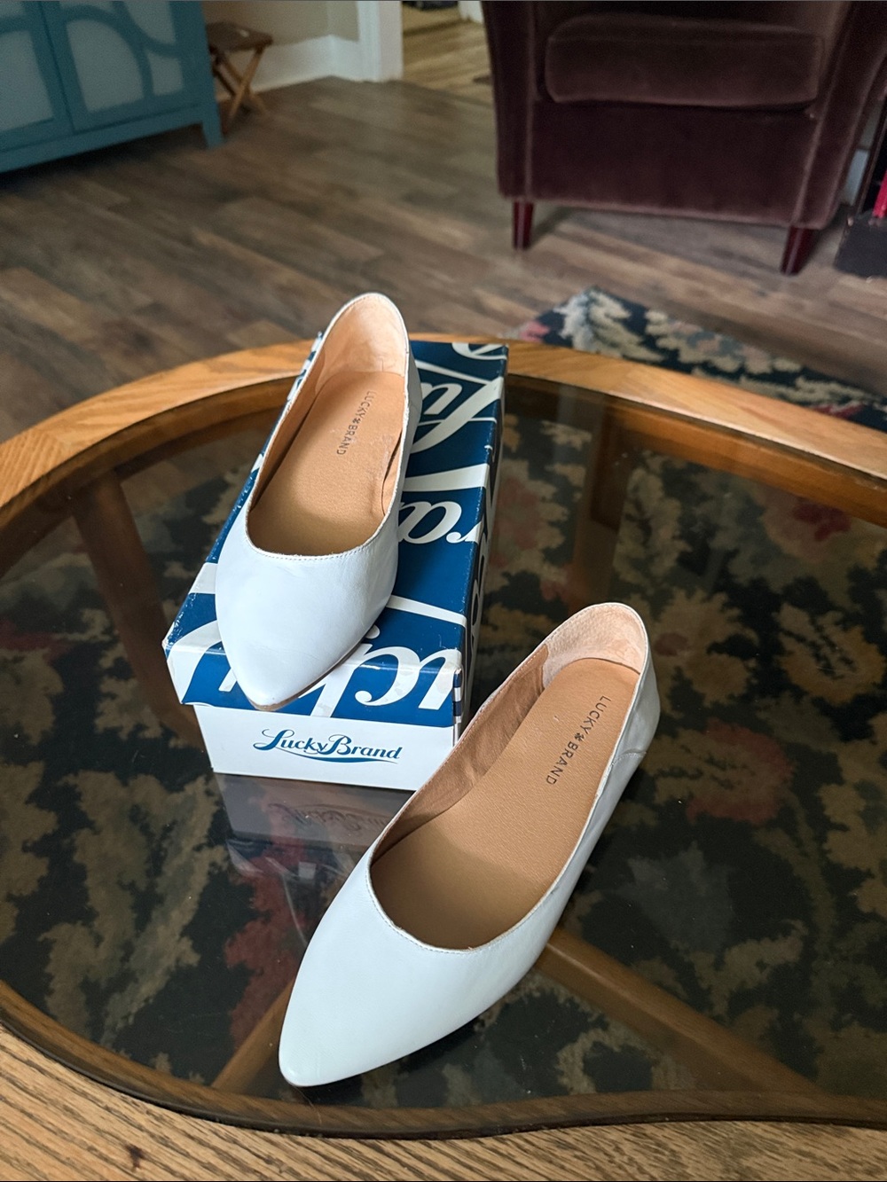 Lucky Brand White Pointed Toe Women's Flats